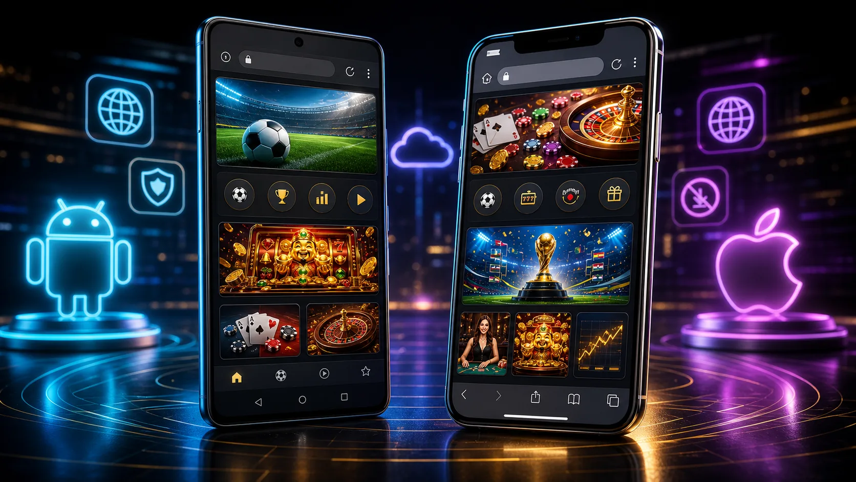 Experiência shuffle compatível com Android e iOS no navegador mobile