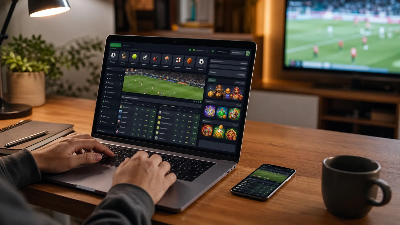 Plataforma shuffle em notebook e celular com apostas esportivas e cassino online